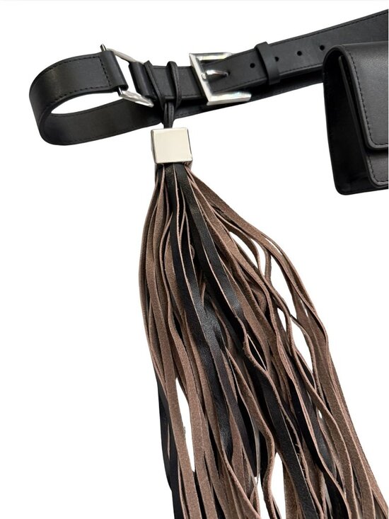 MANGO Selection leather belt Removable Attachments NWOT $140 S main image 6